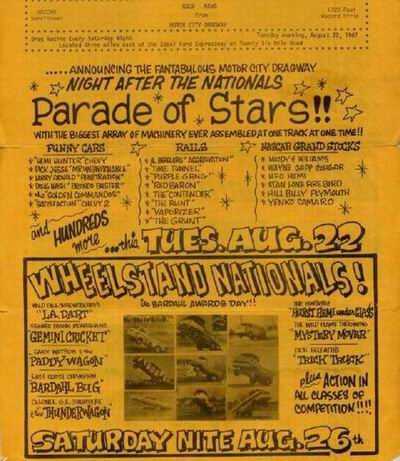 Motor City Dragway - Flyer From Rick Rzepka
